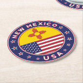 New Mexico, New Mexico sticker, phone case ラウンドペーパーコースター (アングル)