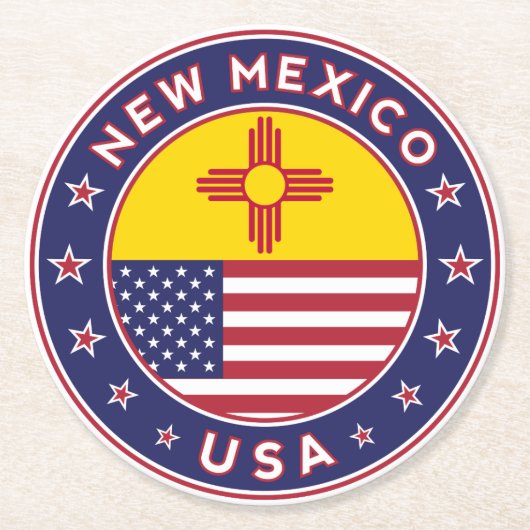New Mexico, New Mexico sticker, phone case ラウンドペーパーコースター (正面)