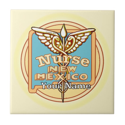 New Mexico Nurse Caduceus Tile タイル (正面)
