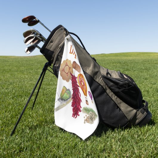 New Mexico Red Chile Pinõn Zia Hot Air Balloon  ゴルフタオル (グリーン)