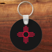 New Mexico State Flag Zia Symbol Flag キーホルダー (正面)