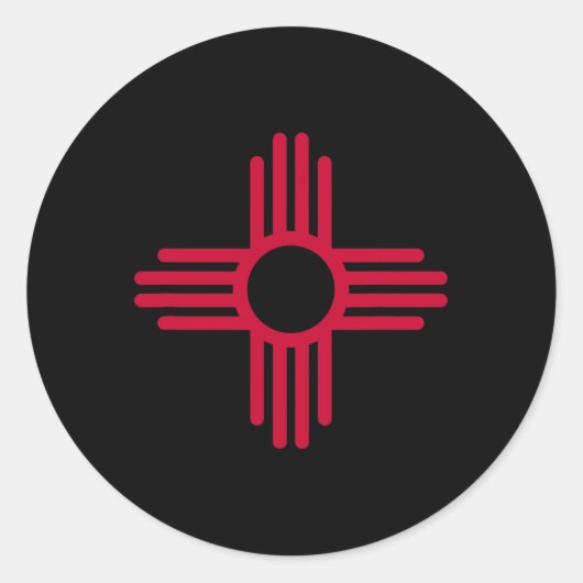 New Mexico State Flag Zia Symbol Flag ラウンドシール (正面)