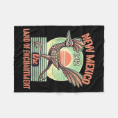 New Mexico State Land Of Enchantment Road Runner S フリースブランケット (正面(横))