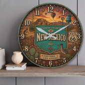 New Mexico State Land of Enchantment Southwest Des ラージ壁時計
