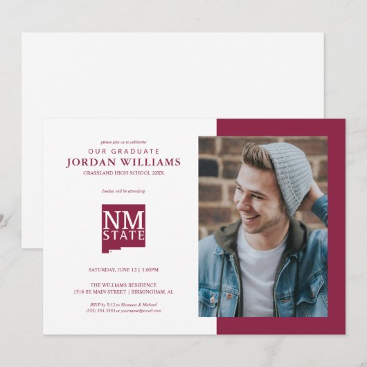 New Mexico State University Graduation 招待状 (正面/裏面)