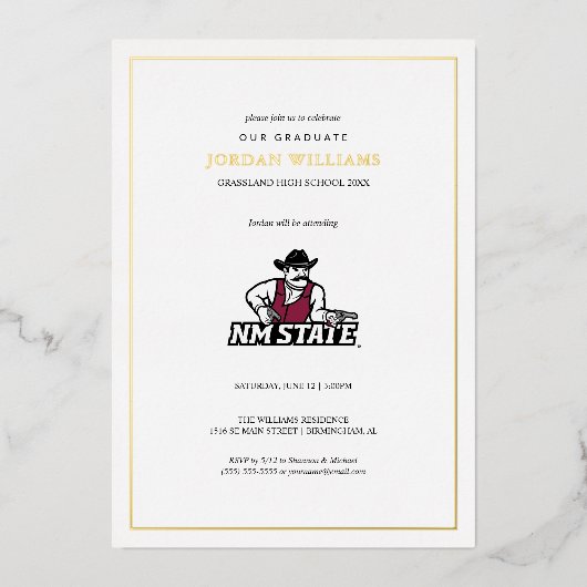 New Mexico State University Graduation 箔招待状 (正面)