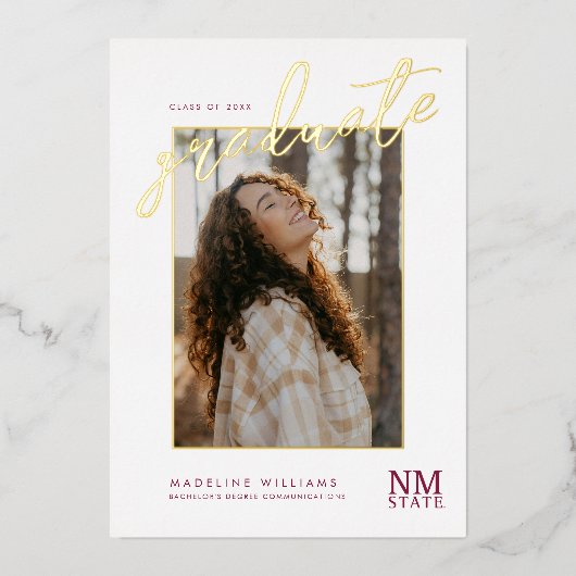 New Mexico State University Graduation 箔招待状 (正面)