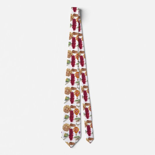 New Mexico Symbols Zia Hot Air Balloon roadrunner ネクタイ (正面)