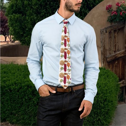 New Mexico Symbols Zia Hot Air Balloon roadrunner ネクタイ