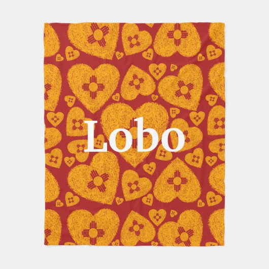 New Mexico Zia Heart フリースブランケット (正面)