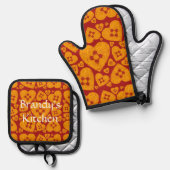 New Mexico Zia Heart 鍋つかみ&鍋敷きセット (正面/裏面)