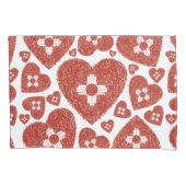 New Mexico Zia Heart Red White 枕カバー (正面左)