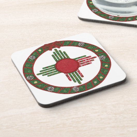 New Mexico Zia Sun Christmas コースター (左側)