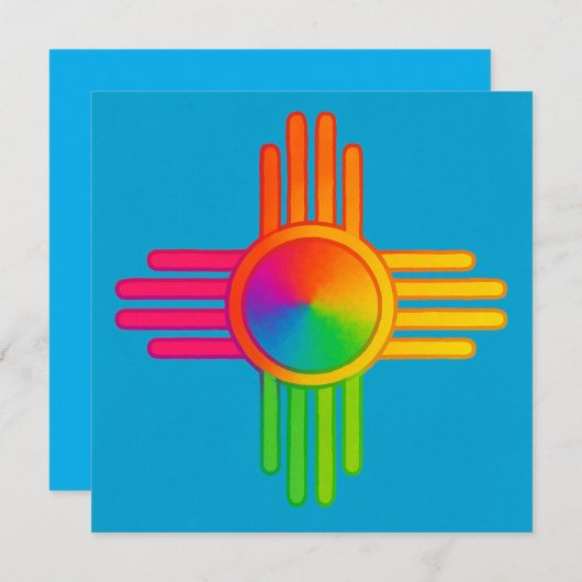 New Mexico Zia Sun Neon  招待状 (正面/裏面)