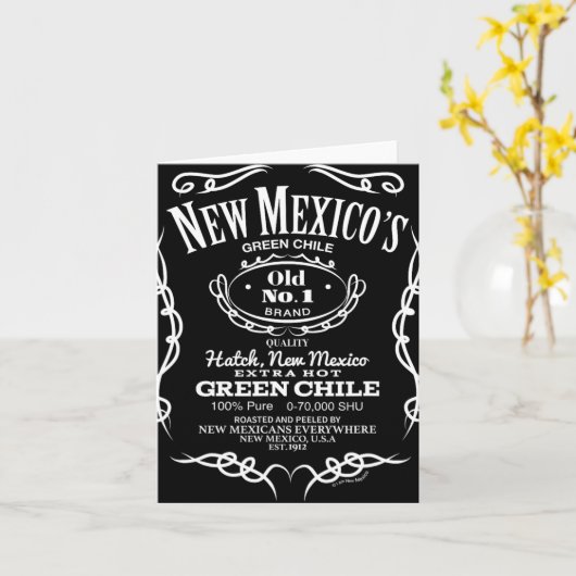 New Mexico's Old No. 1 Hatch Green Chile Novelty D カード (黄色い花)