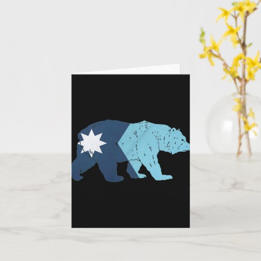 New Minnesota State Flag Bear  カード (黄色い花)