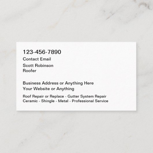 New Modern Roofing Service Business Cards 名刺 (裏面)