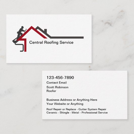New Modern Roofing Service Business Cards 名刺 (正面/裏面)