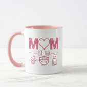 New Mom est 2026 Frist Time Mom Personalized マグカップ (左)