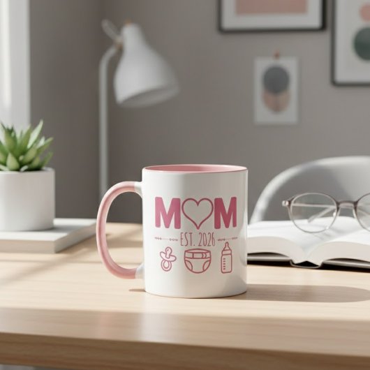 New Mom est 2026 Frist Time Mom Personalized マグカップ