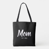 New Mom Established Date 白抜きスクリプト トートバッグ (裏面)