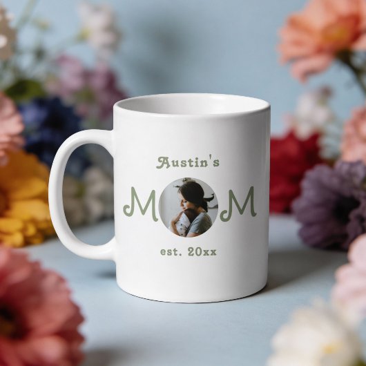 New Mom Established First Mothers Day 2 Photo Mug コーヒーマグカップ