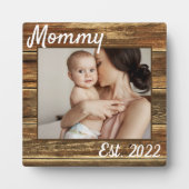 New Mom First Mothers Day 素朴 Wood Create Your フォトプラーク (正面)