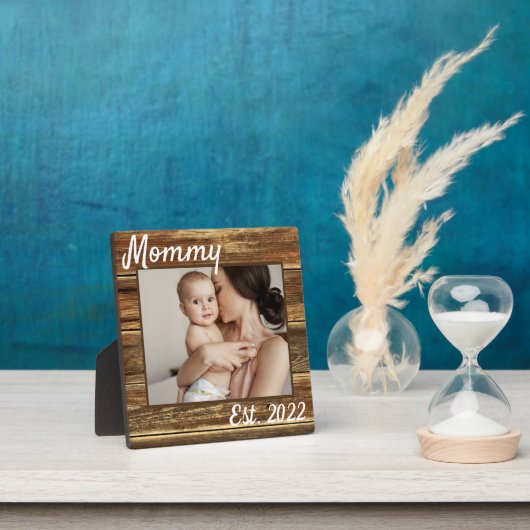 New Mom First Mothers Day 素朴 Wood Create Your フォトプラーク (インサイチュ)