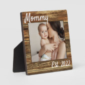 New Mom First Mothers Day 素朴 Wood Create Your フォトプラーク (正面)