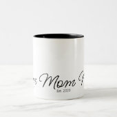 New Mom Gift Mom Established ツートーンマグカップ (中央)