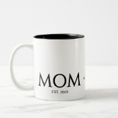 New Mom Gift Personalized Mom Established  ツートーンマグカップ (左)