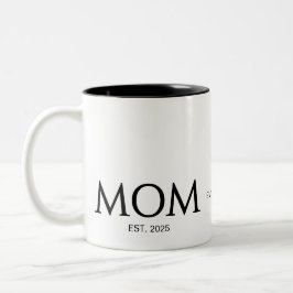 New Mom Gift Personalized Mom Established  ツートーンマグカップ