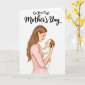 New Mom Illustration Card カード (黄色い花)
