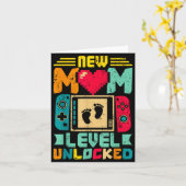 New Mom Level Unlocked Gamer Valentine's  カード (黄色い花)