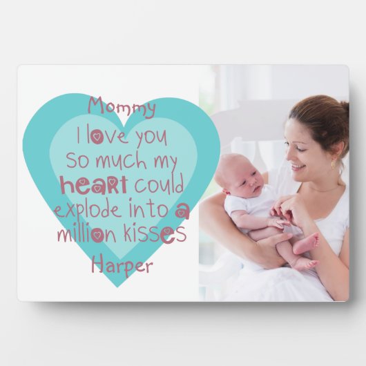 New Mom Photo - I Love You Kids Posal Pink Blue フォトプラーク (正面)