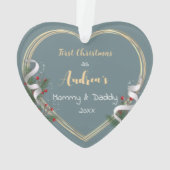 New Mommy Daddy Family Milestone Photo  オーナメント (裏面)