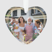 New Mommy Daddy Holly & Pine金ゴールドフレーム写真 オーナメント (正面)
