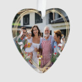 New Mommy Daddy Holly & Pine金ゴールドフレーム写真 オーナメント (正面)