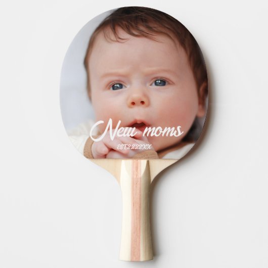 New moms custom baby photo 卓球ラケット (正面)