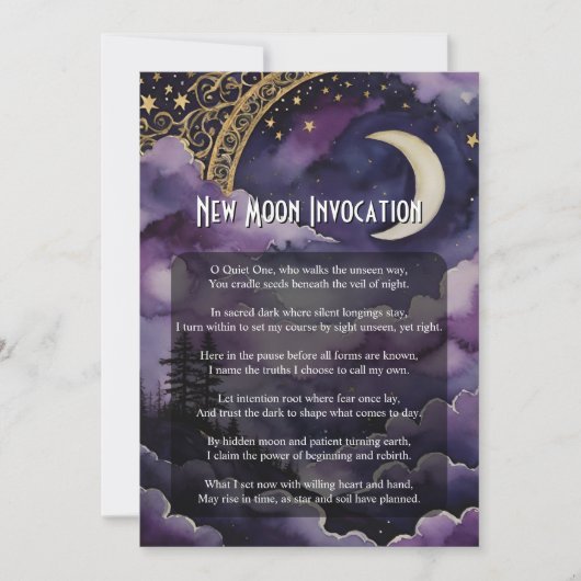 New Moon Invocation Pagan Prayer Ritual Card 招待状 (正面)