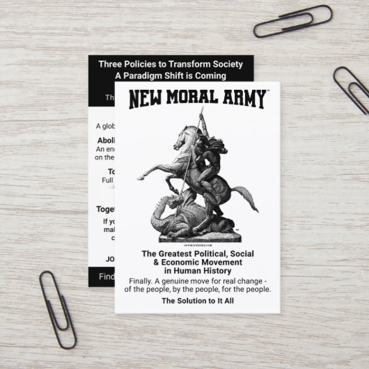 New Moral Army™情報カード(100) 名刺 (正面/裏面インサイチュ)