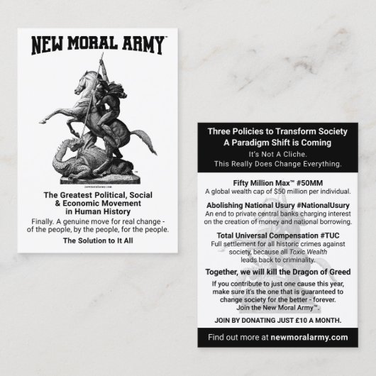 New Moral Army™情報カード(100) 名刺 (正面/裏面)