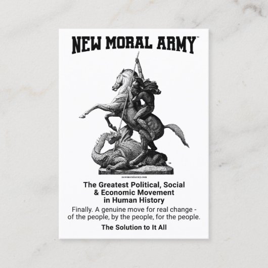 New Moral Army™情報カード(100) 名刺 (正面)