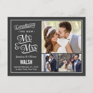 New Mr. and Mrs. 結婚Announcement - Carbia 案内ポストカード