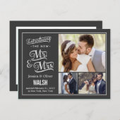 New Mr. and Mrs. 結婚Announcement - Carbia 案内ポストカード (正面/裏面)