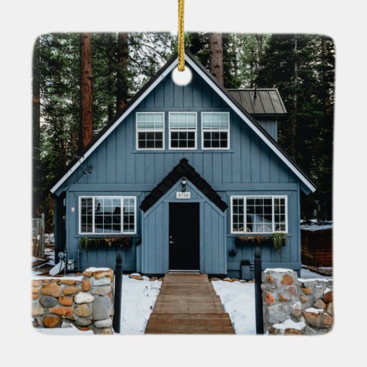 New Neck Of The Woods初めてのクリスマスホーム写真 セラミックオーナメント (裏面)