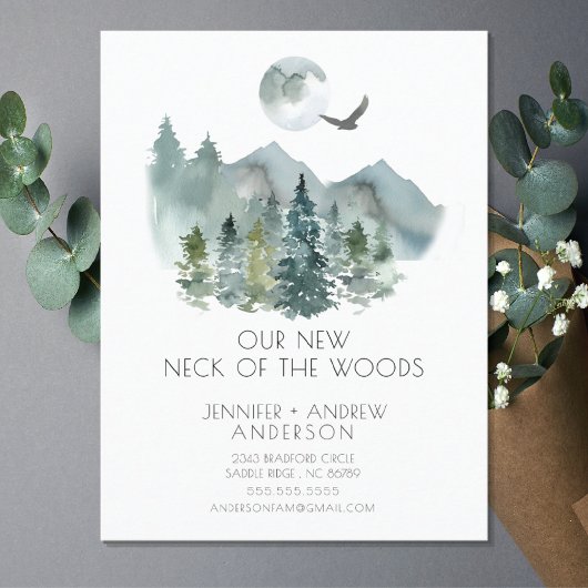 New Neck of the Woods新しいアドレスのポストカード 案内ポストカード