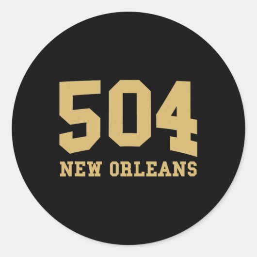 New Orleans Area Code 504 - Hometown Pride - Clic  ラウンドシール (正面)