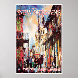 New Orleans Art Delta Travel Poster Jack Laycox ポスター