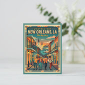 New Orleans Big Easy Vintage Style  ポストカード (スタンド正面)
